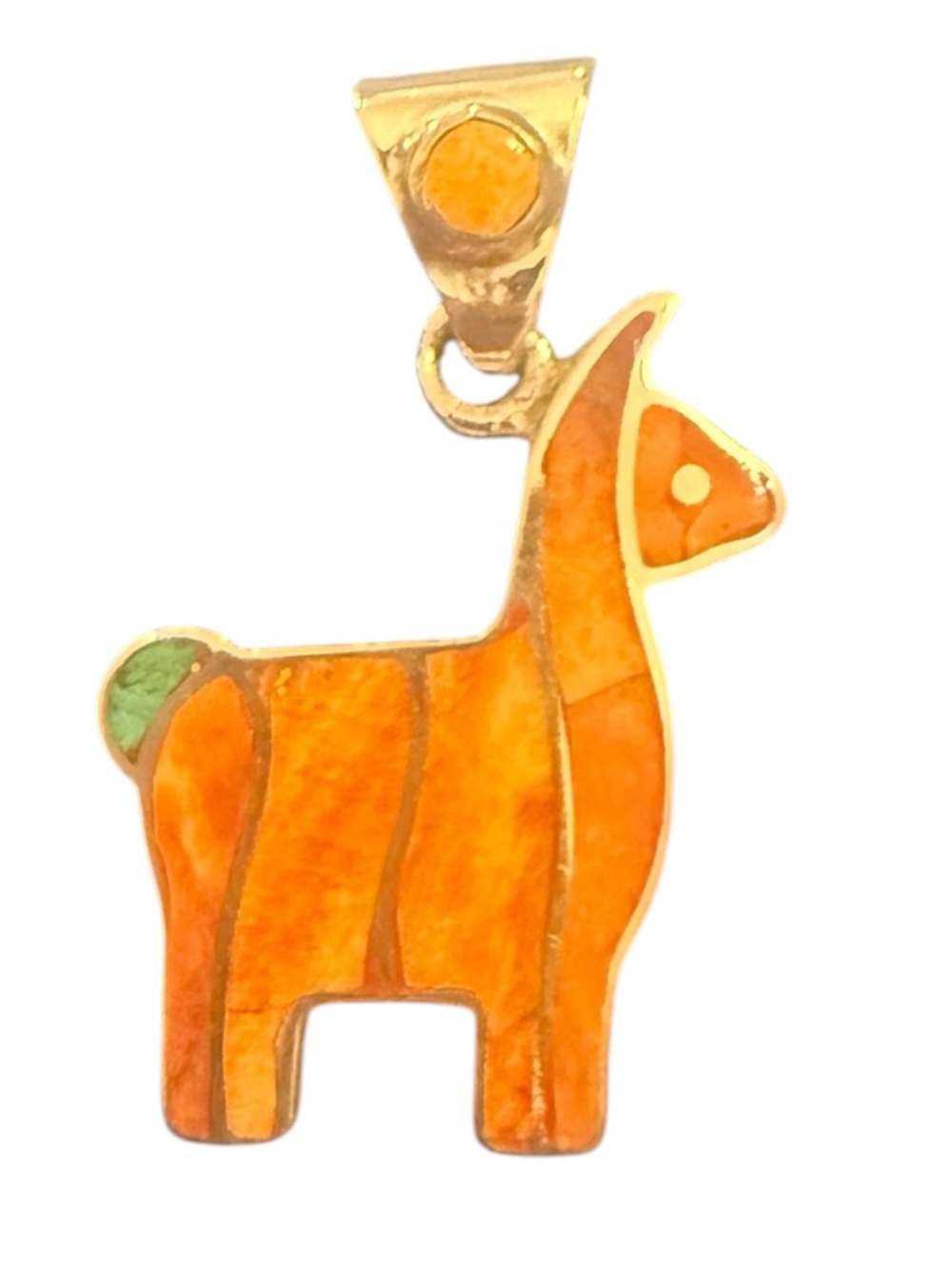 Handcrafted Unisex Peruvian Multi Gemstone Sterling 925 Silver Llama Pendant New